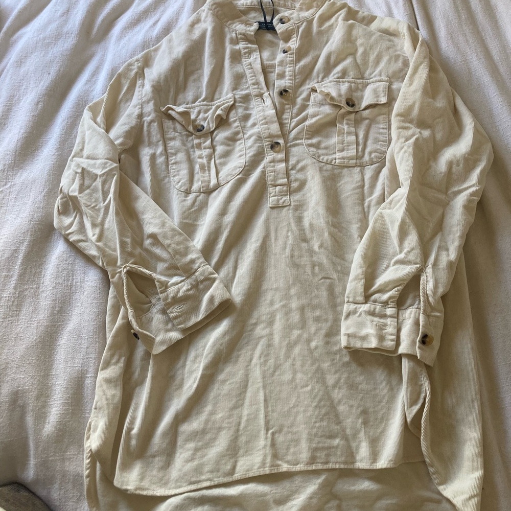 Zara Light Cream Button Shirt- size S